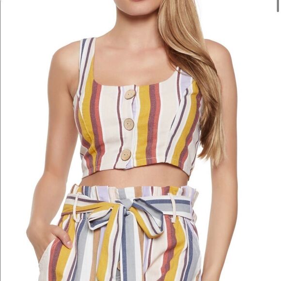 Striped Crop Top  - Picture 1 of 4
